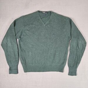 Vintage Polo‎ Ralph Lauren Sweater Mens Large Linen Cotton Knit Pullover Green
